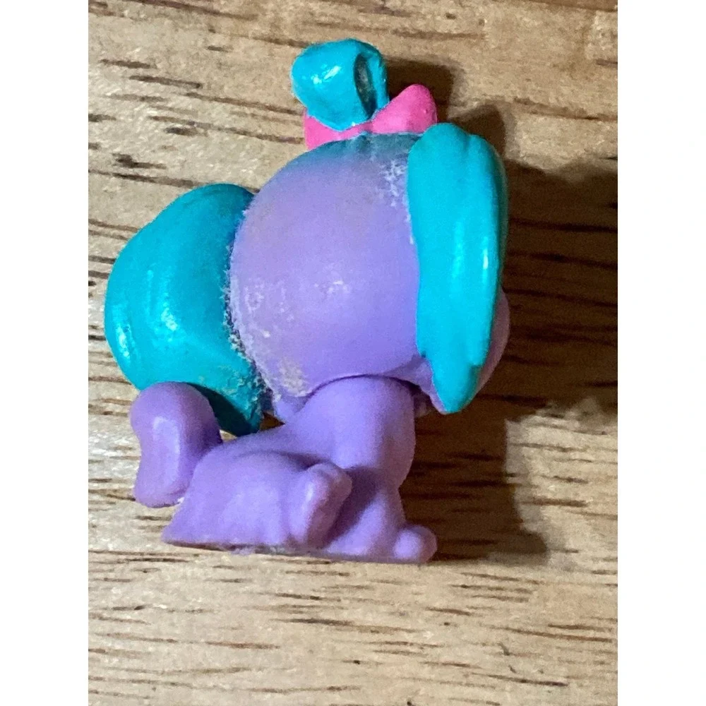 LPS Littlest Pet Shop Hasbro Figure Maltese Pink Bows Dog Purple Ears Blue